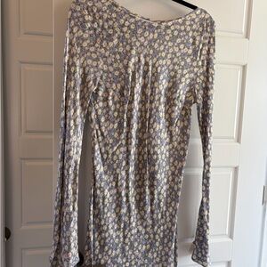 Topshop Lavender and Cream Floral Top